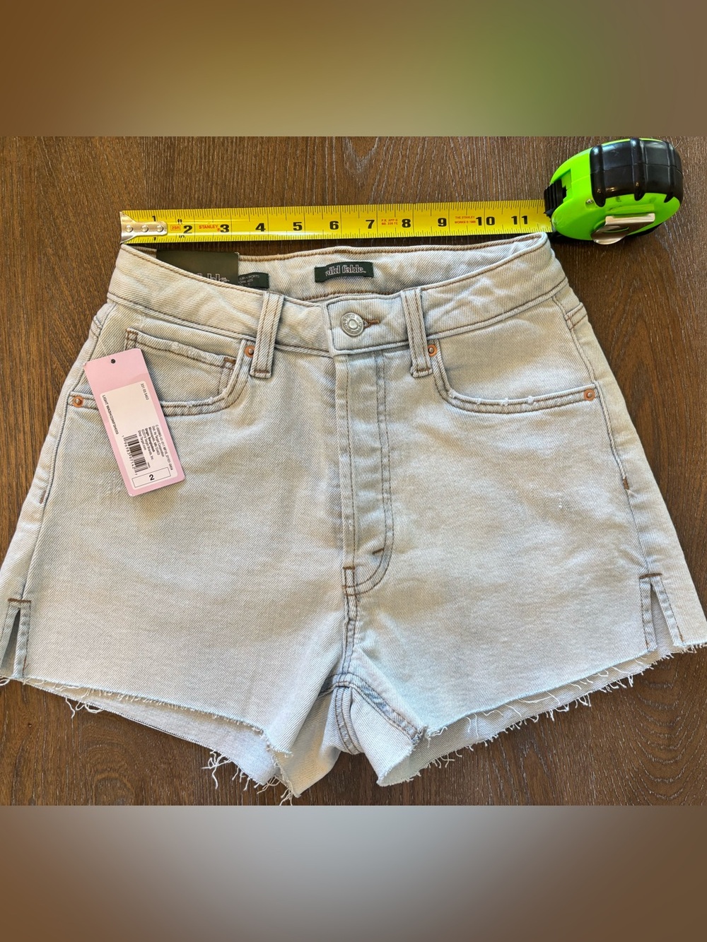 wild fable Very Light Blue Wash High-Rise Denim Cutoff Shorts with Frayed Hem